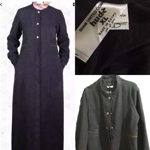 NWT full length SPORT COAT Wool dark Gray Cape XL